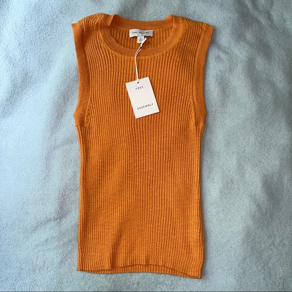NWT Orange Knit Sweater Vest - Picture 3 of 4